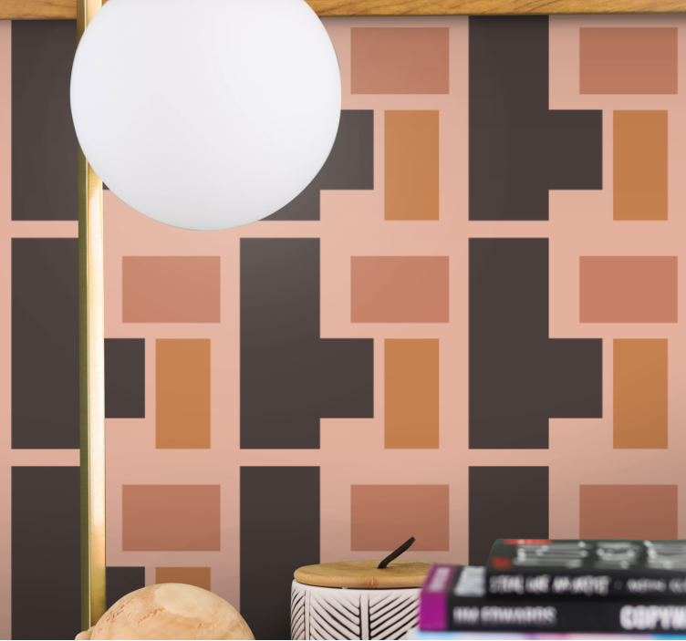 Geometrisk blockdesign tapet geometriska former - Tenstickers