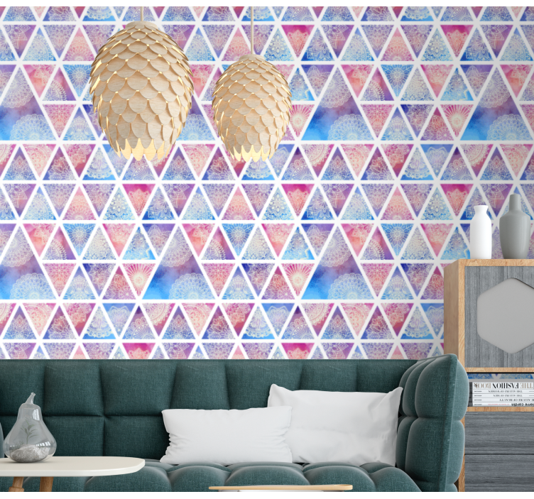 Geometrisk triangulär array tapet geometriska former - Tenstickers