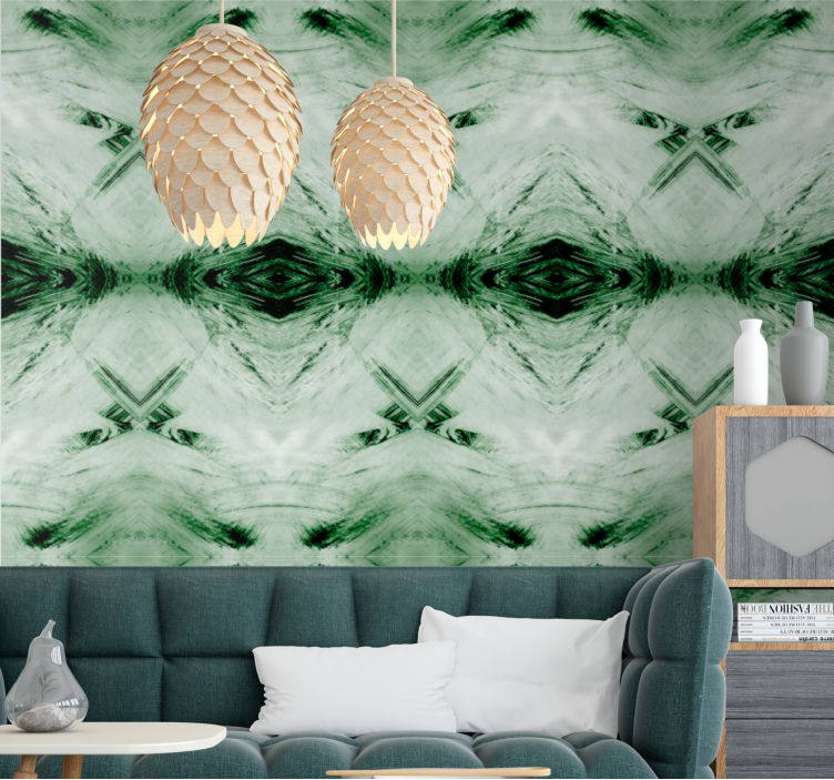 Grunge vintage grön färg abstrakt tapet - Tenstickers