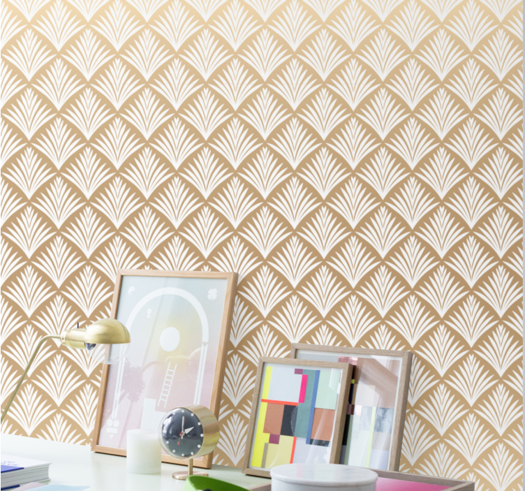 Guld löv konst dekor stil hall tapeter - Tenstickers