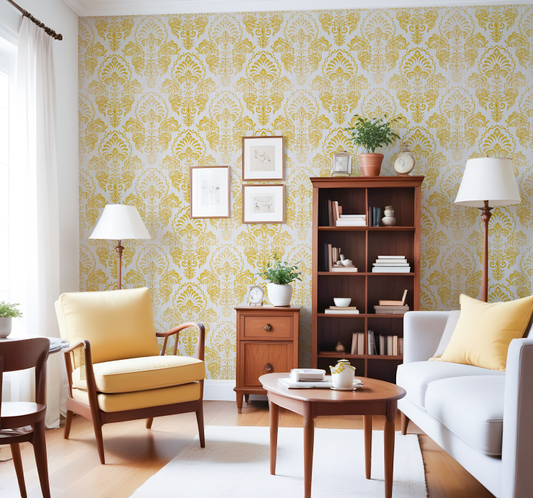 Gyllene design Barock tapet - Tenstickers