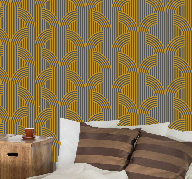 Gyllene vintage prydnads vintage tapeter - Tenstickers