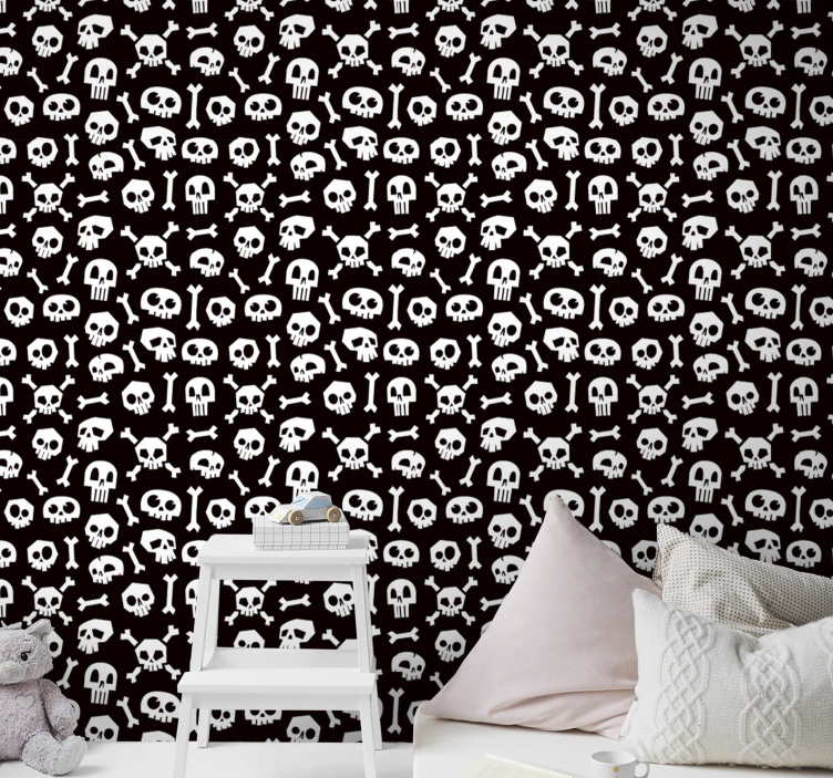Halloween skelett med tapeter - Tenstickers