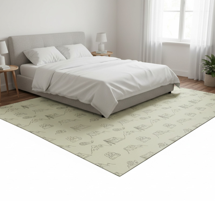 Handritade campinggrejer tapet sovrum - Tenstickers