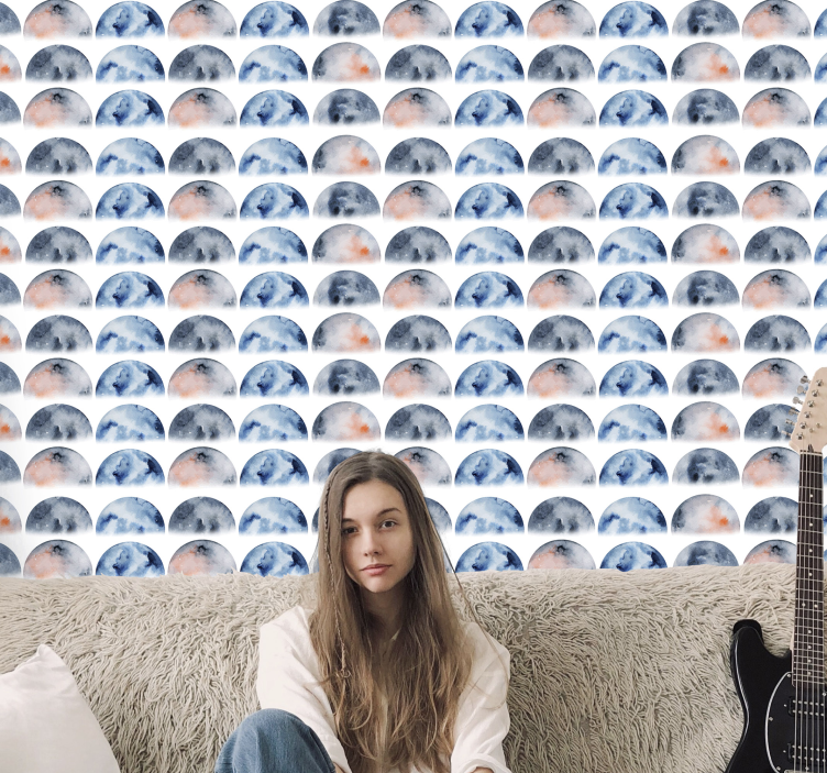 Himmelsk halvmåne tapet stjärnor - Tenstickers