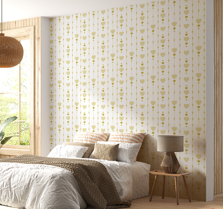 Hjärta av guld abstrakt tapet - Tenstickers