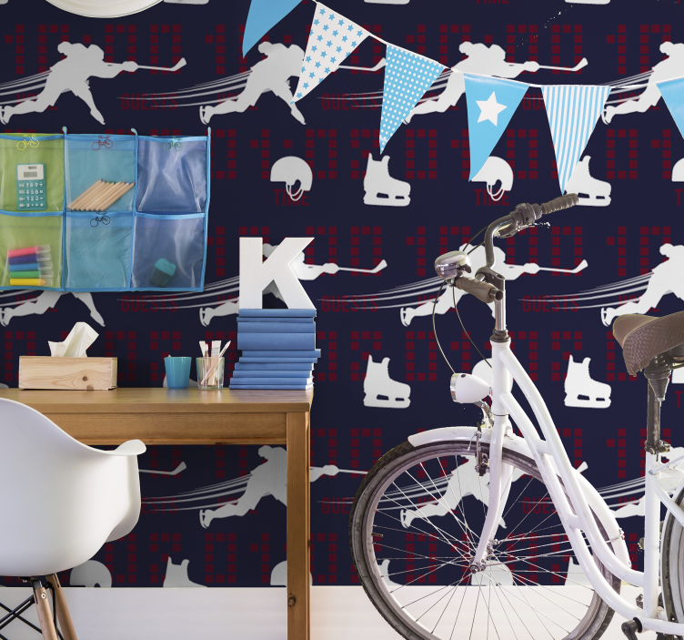 Hockeyspelare tonårs sovrum tapet - Tenstickers