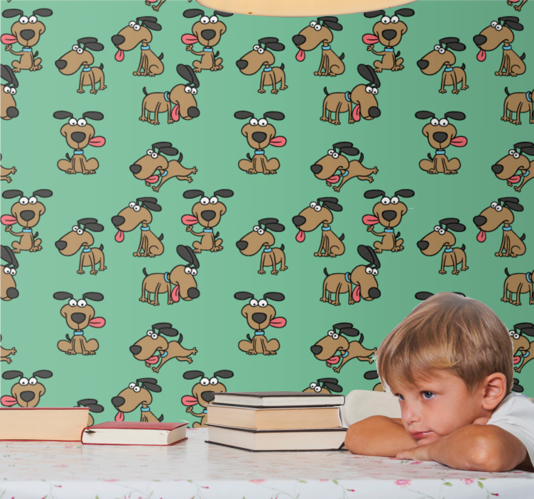 Hund tecknad kul Tapet hundar - Tenstickers
