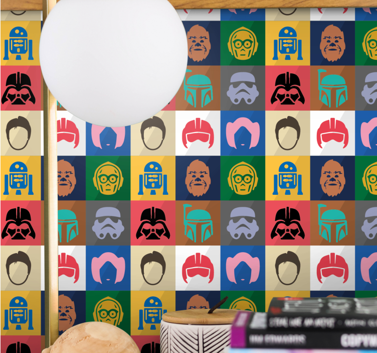 Ikoniska karaktärsrutnät Tapet konst - Tenstickers