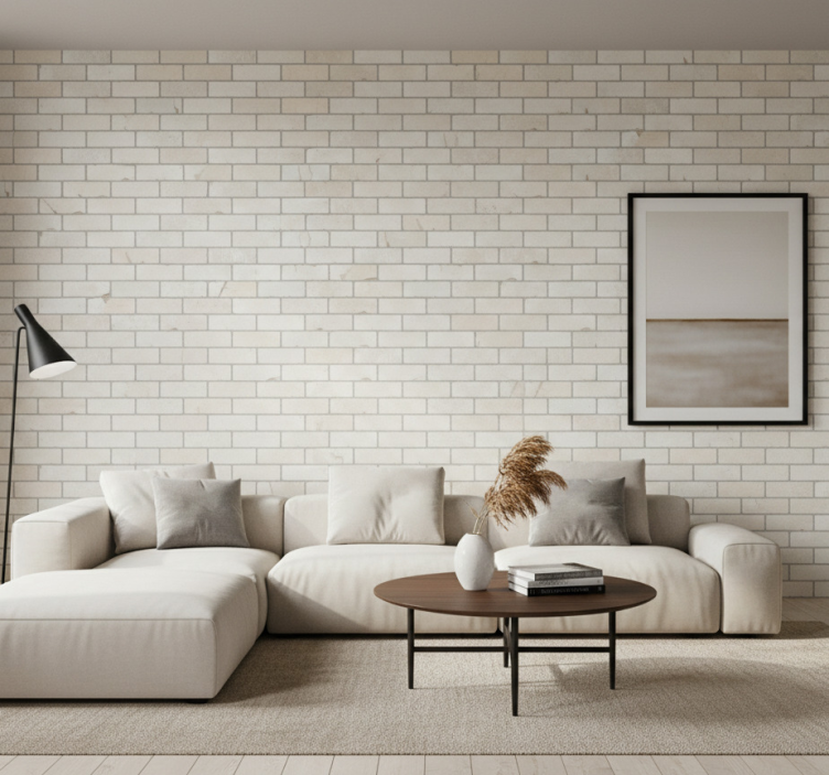 Industriell tapet ljusa färgade tegelstenar - Tenstickers