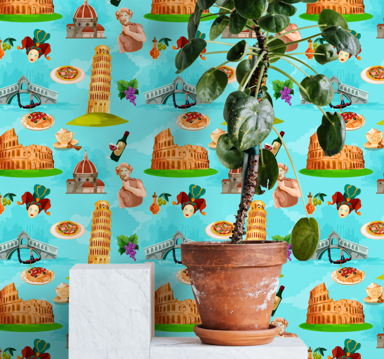 Italienska landmärken collage Tapet städer och länder - Tenstickers