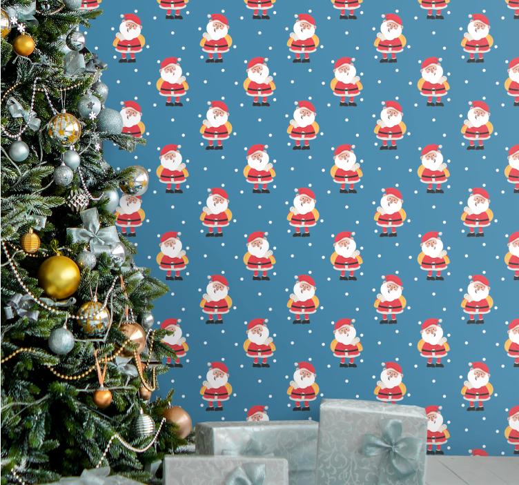 Jolly santa mönster Tapet jul - Tenstickers