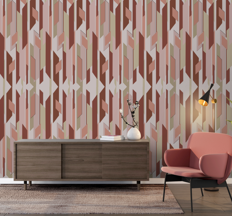 Jordgubb fält abstrakt tapet - Tenstickers