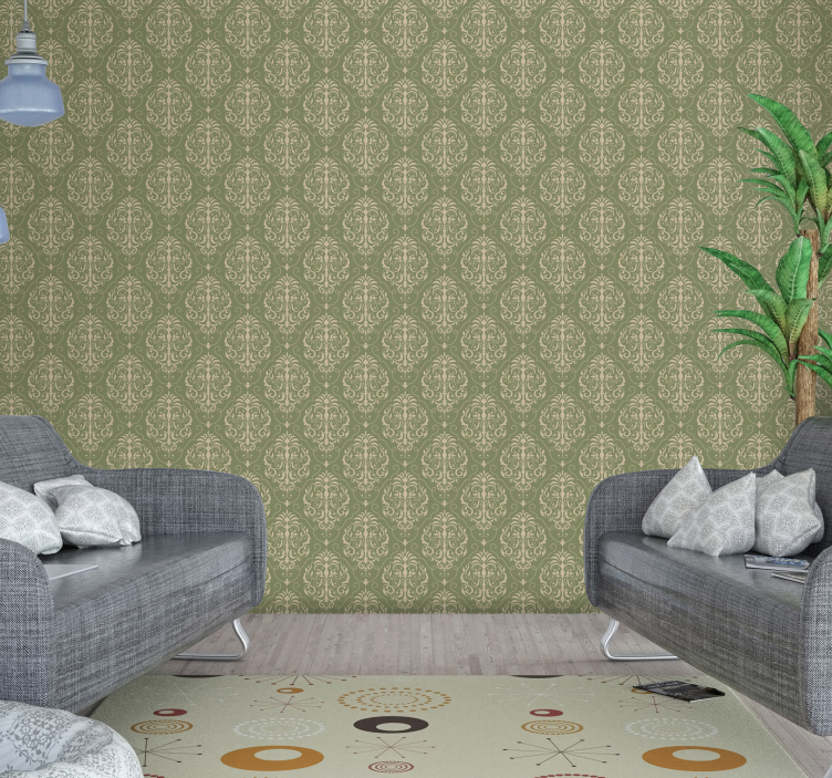 Klassisk tapet med blommor - Tenstickers