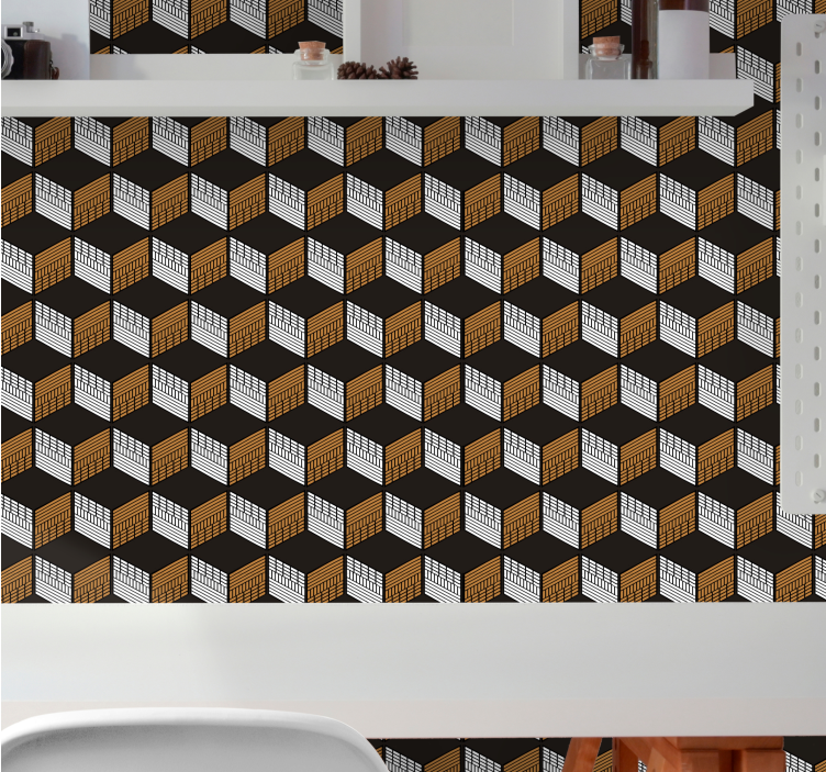 Kubisk illusion konst 3D tapet - Tenstickers