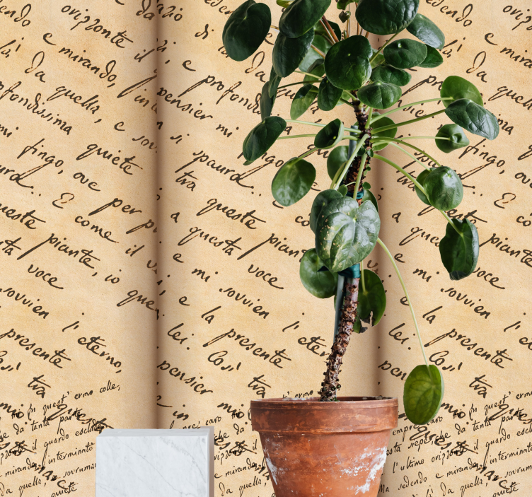 Kursivt manusmotiv brev tapet - Tenstickers