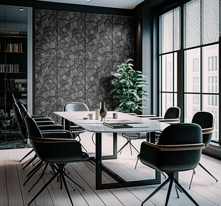 Kurvade ränder Tapet hemmakontor - Tenstickers