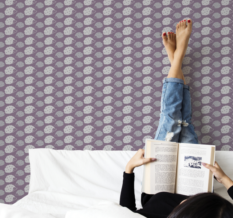 Lila igelkottsmönster Dyr tapet - Tenstickers