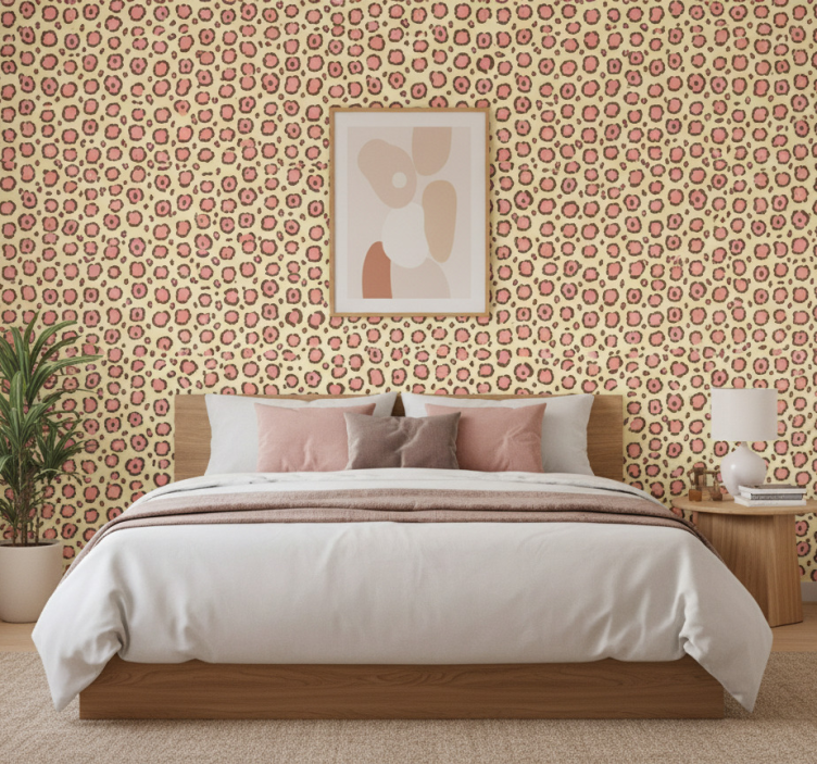 Leopardpälsstruktur tapet sovrum - Tenstickers