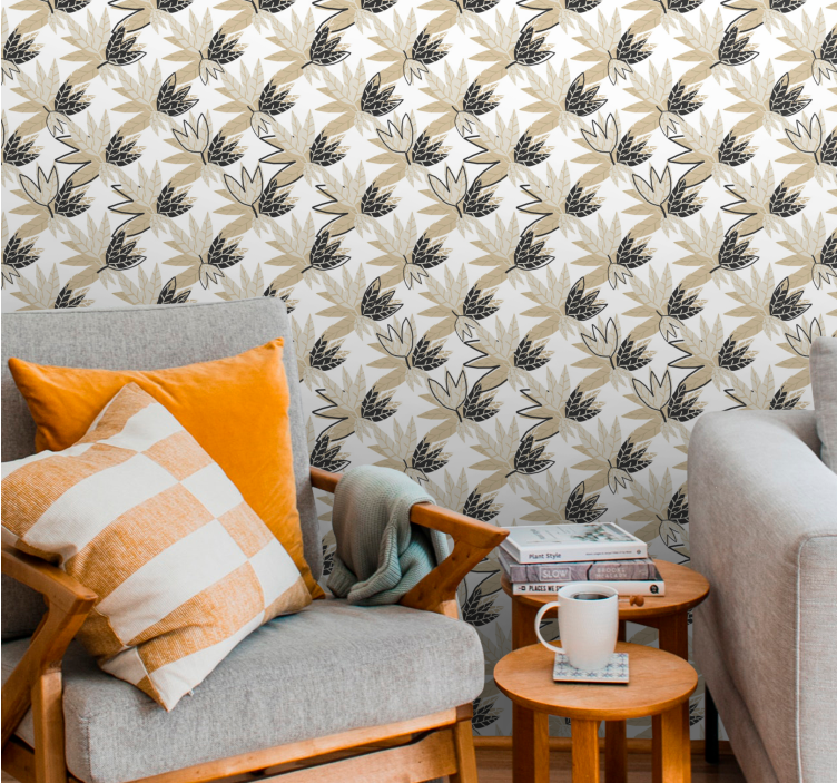 Lummig botanisk design Tapet blad - Tenstickers