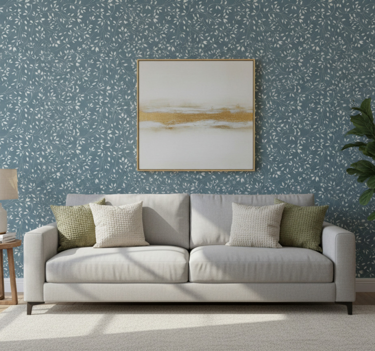 Lush leaf pattern fondtapet vardagsrum - Tenstickers