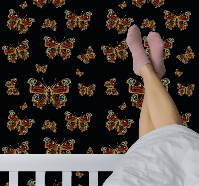 Målad fjäril djur tapet - Tenstickers