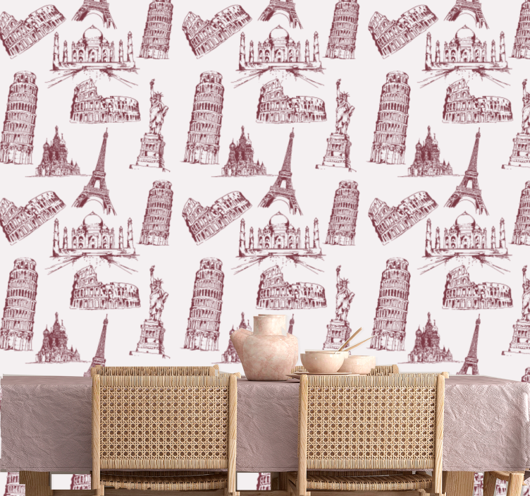 Mest kända monumentmönster klassisk tapet - Tenstickers