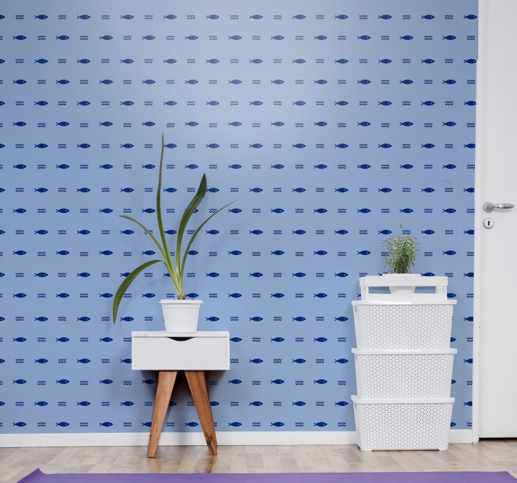 Minimal fiskmönster djur tapeter - Tenstickers