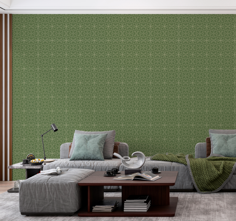 Minimalistiskt damastmönster Barock tapet - Tenstickers