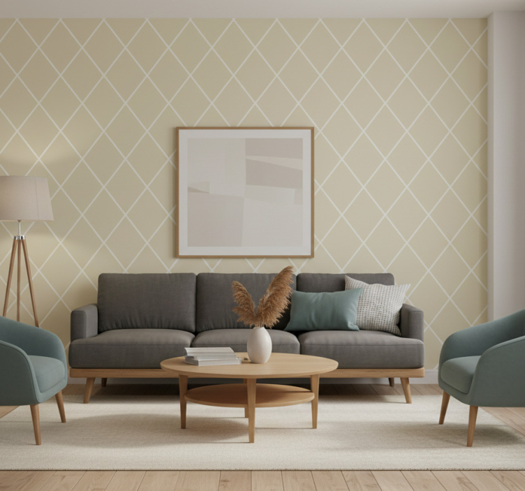 Modern tapet diamantmönster elegans - Tenstickers