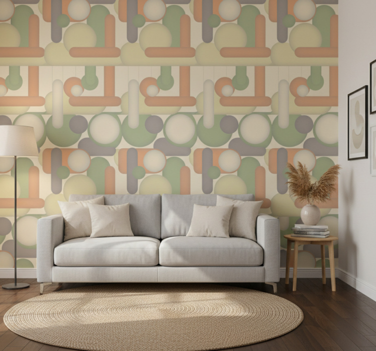 Modern tapet geometrisk cirkelarrangemang - Tenstickers