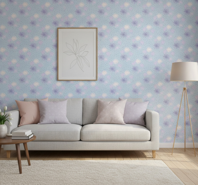 Modern tapet maskros med vattendroppar - Tenstickers