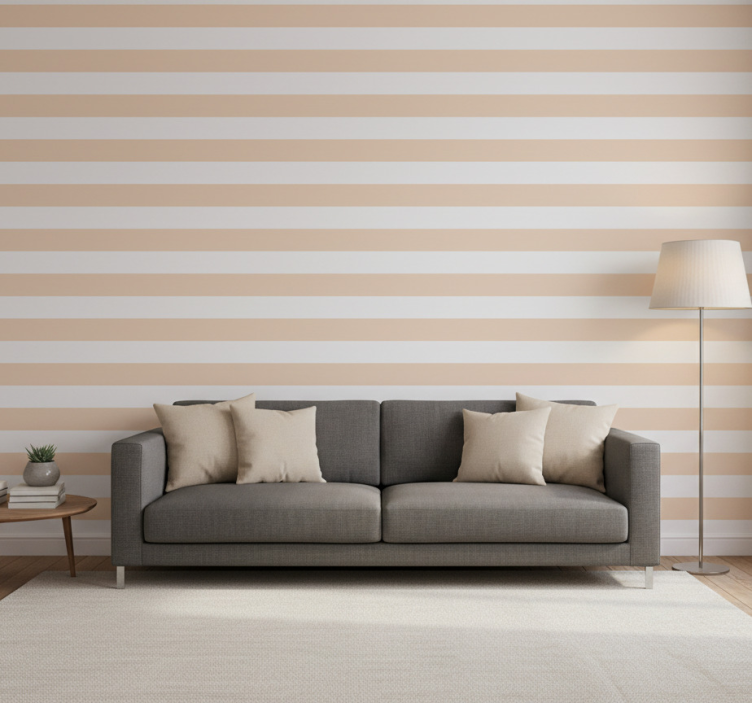 Modern tapet subtila beige ränder - Tenstickers