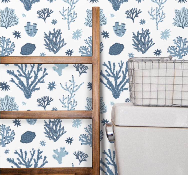 Moderna koraller hampton stil abstrakt tapet - Tenstickers