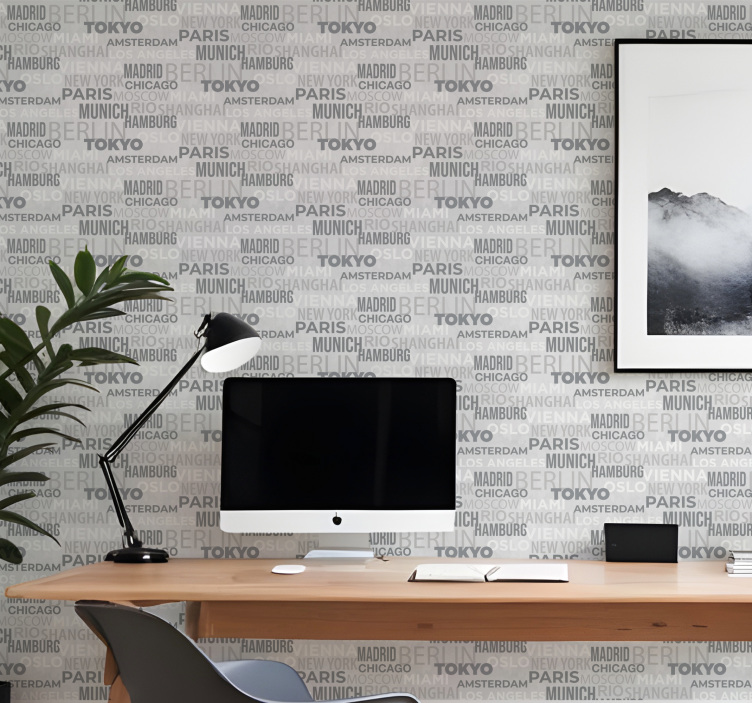 Namn på städer brev tapet - Tenstickers