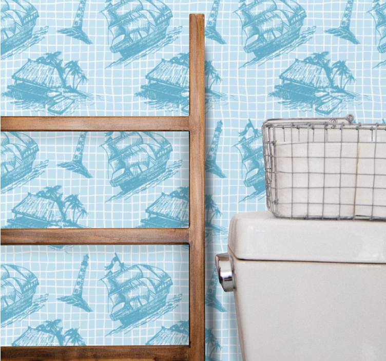 Nautiska skisser Tapet konst - Tenstickers