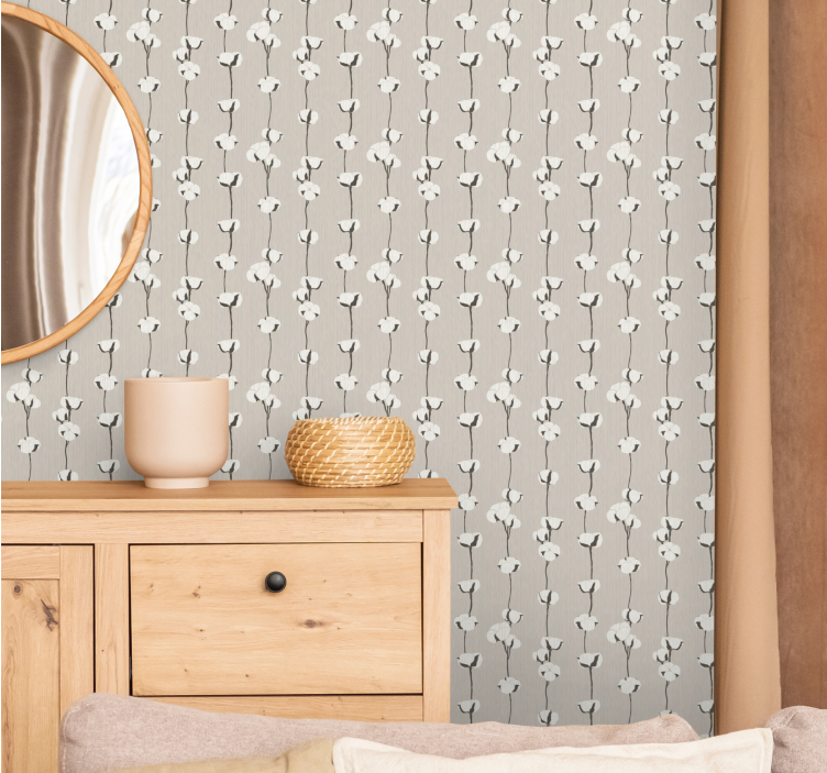 New nostalgia konstnärliga bomullsblommatapeter - Tenstickers