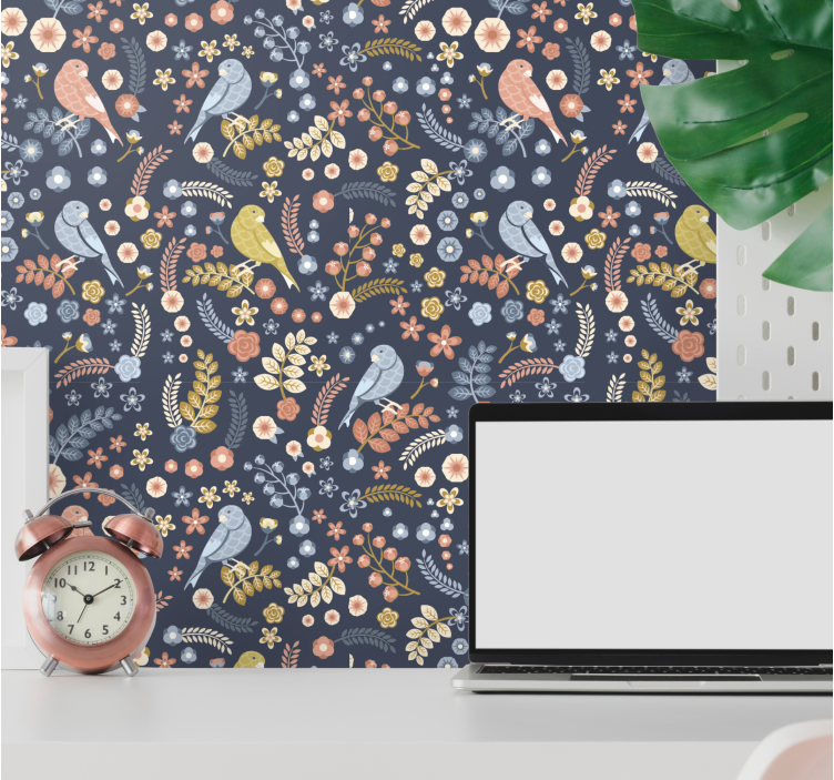 Nordisk stil emily blommor natur tapet - Tenstickers