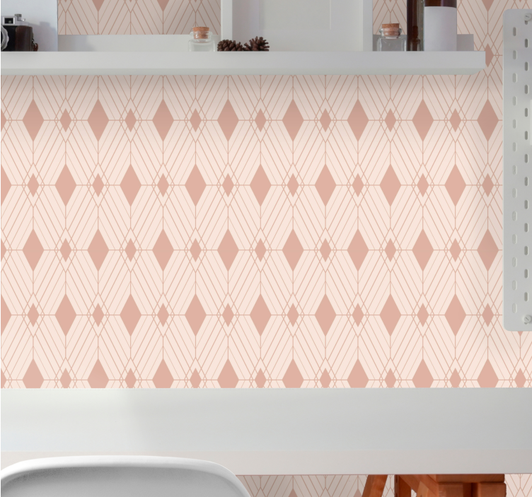 Pastell deco diamanter tapet geometriska former - Tenstickers