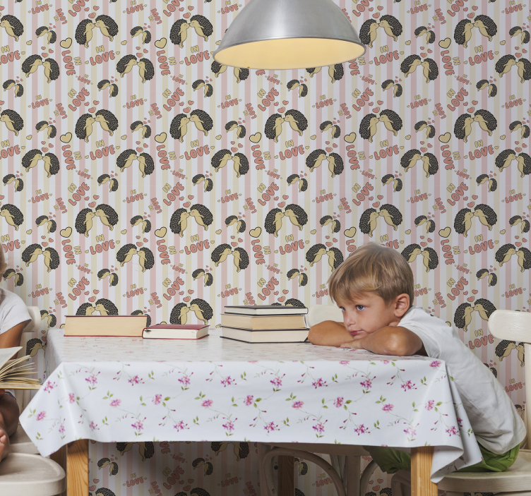 Piggsvin i kärlek igelkott tapet - Tenstickers