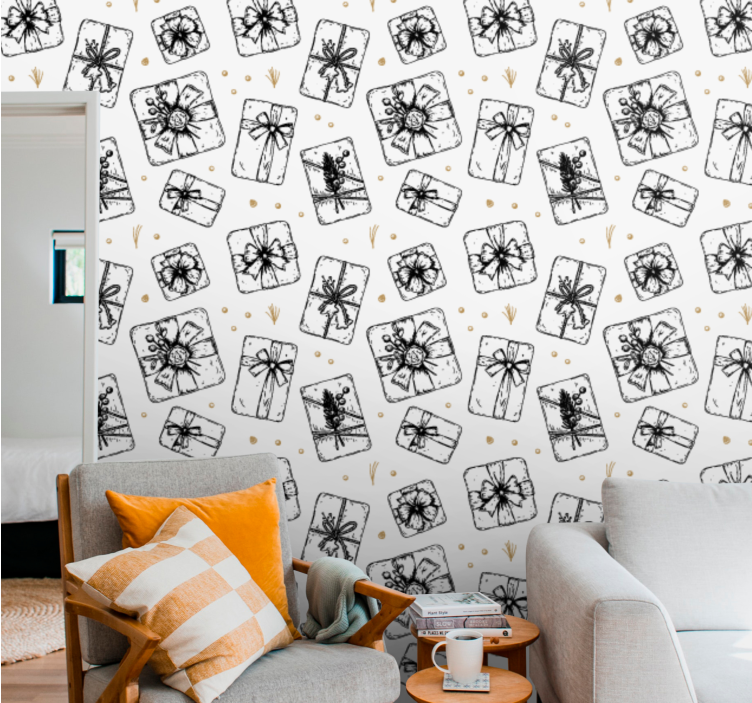 Presentbågemönster Tapet jul - Tenstickers