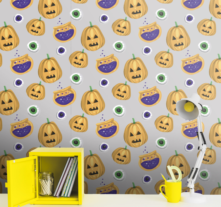 Pumpa mönster Tapet halloween - Tenstickers
