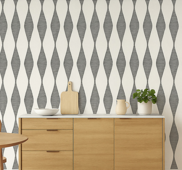 Rabaul ikaat beige motiv tapet kök - Tenstickers