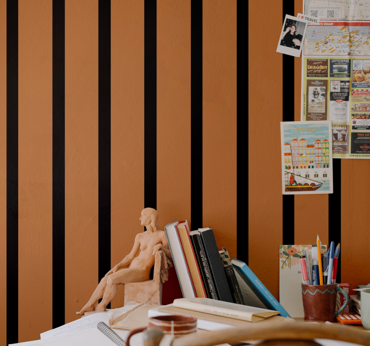 Randig design Tapet med ränder - Tenstickers