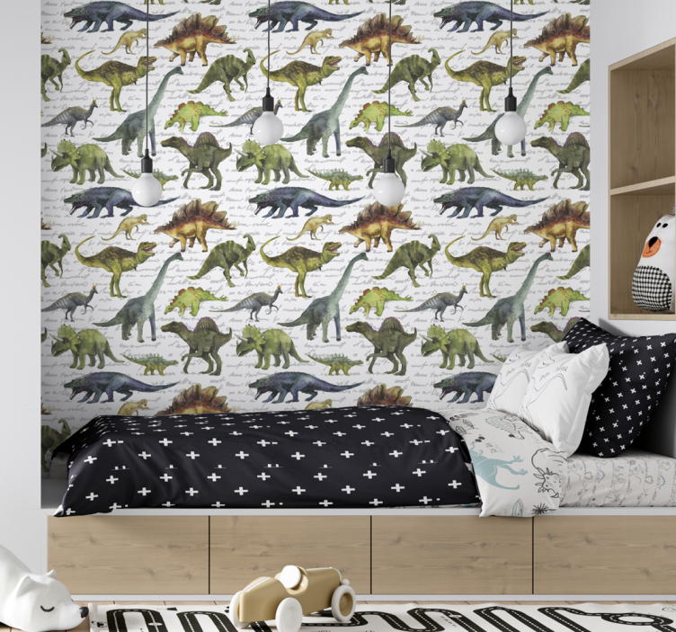 Realistiska dinosaurier barn tapeter - Tenstickers
