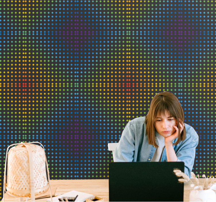 Regnbågsmosaik bakgrund med färger tapet - Tenstickers