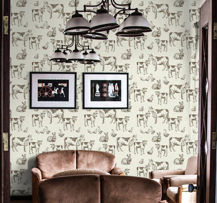 Retro djur tapet - Tenstickers