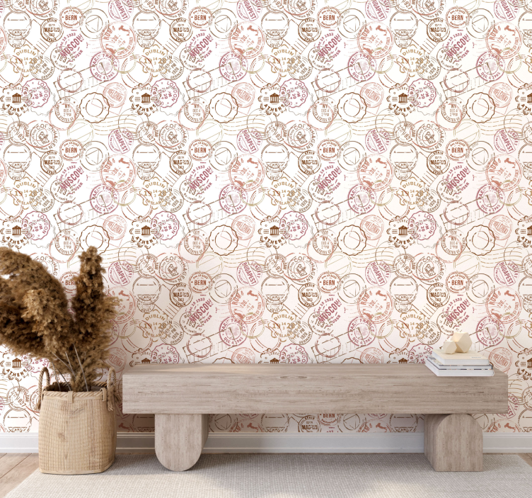 Retro frimärken vintage tapeter - Tenstickers