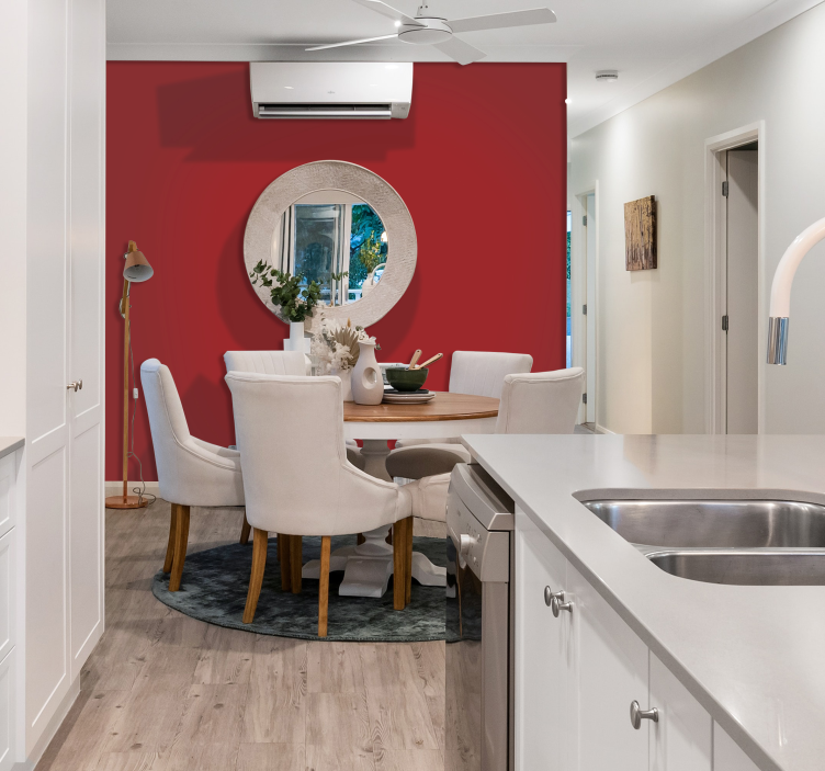 Röd färg tapet för vägg - Tenstickers