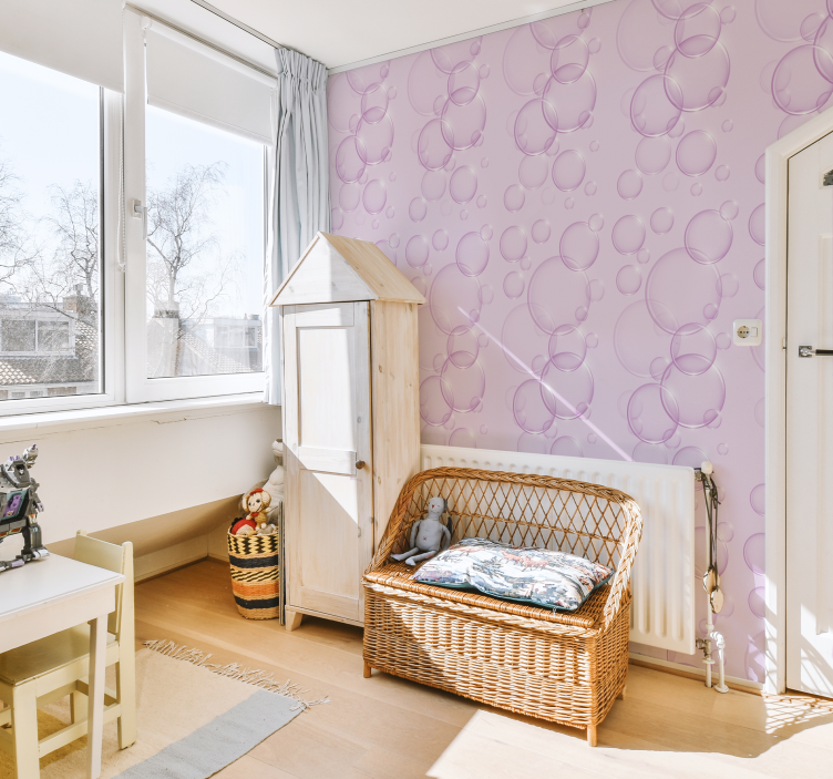 Rosa bubblor barn mönster tapeter - Tenstickers